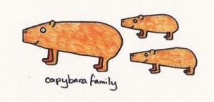 The Capybara family, by Tanya Gilzean